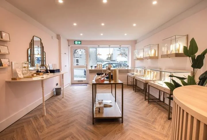 Sheet vinyl flooring in a retail interior